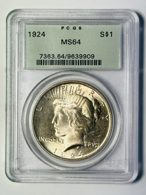 1924 P Peace Dollar PCGS MS-64 OGH - Old Green Holder