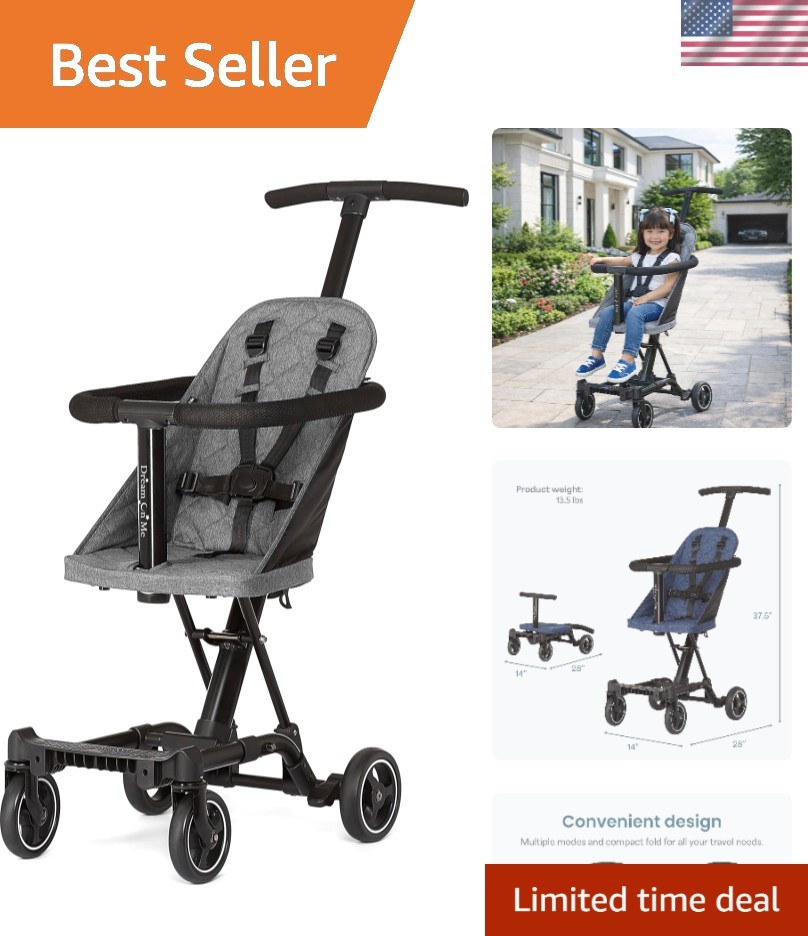 Coast Rider Travel Stroller - Lightweight, 5-Point Harness for Safety