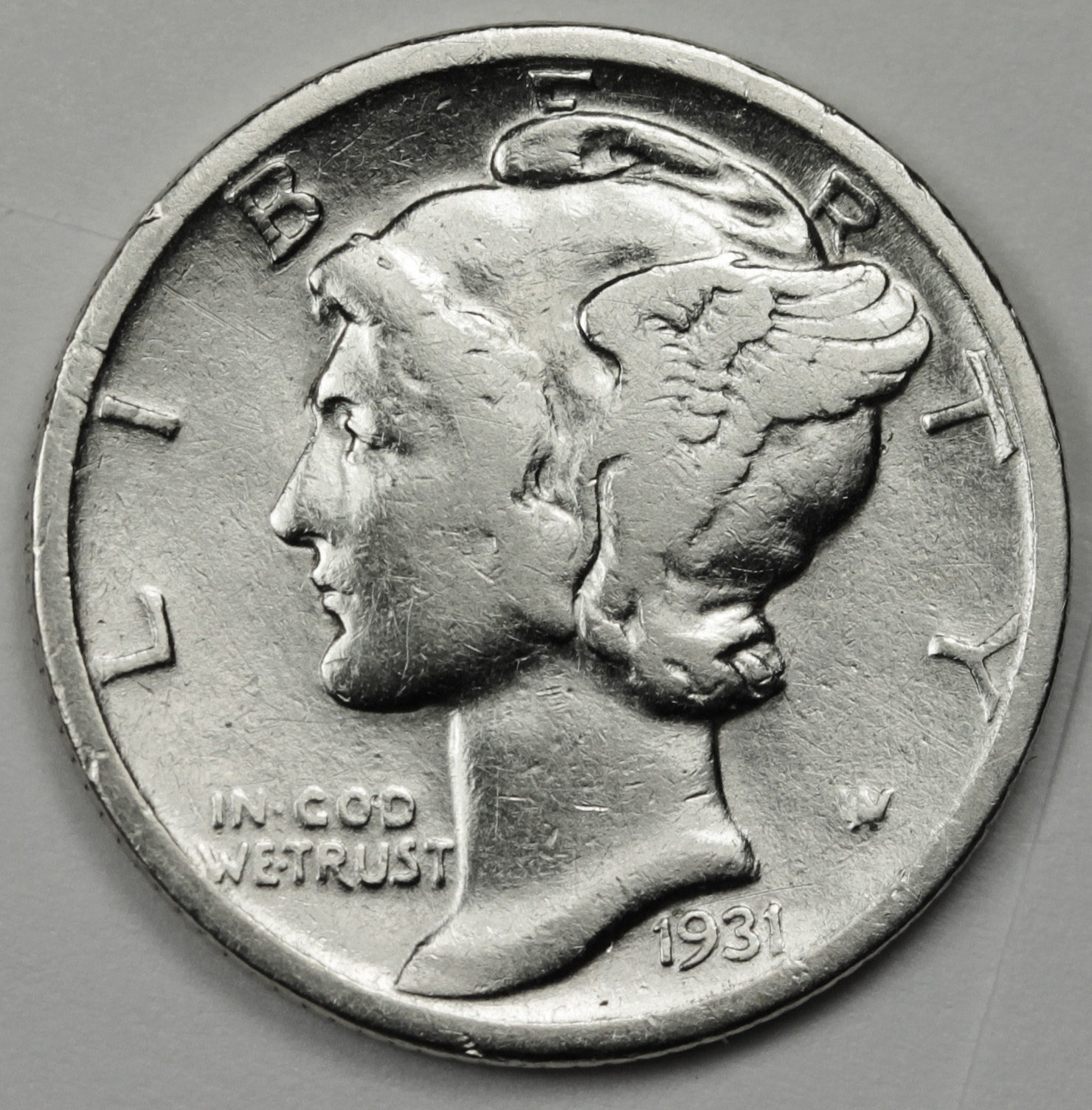 1931-p Mercury Head Dime.  Better Grade.  88654    *Inventory -A~