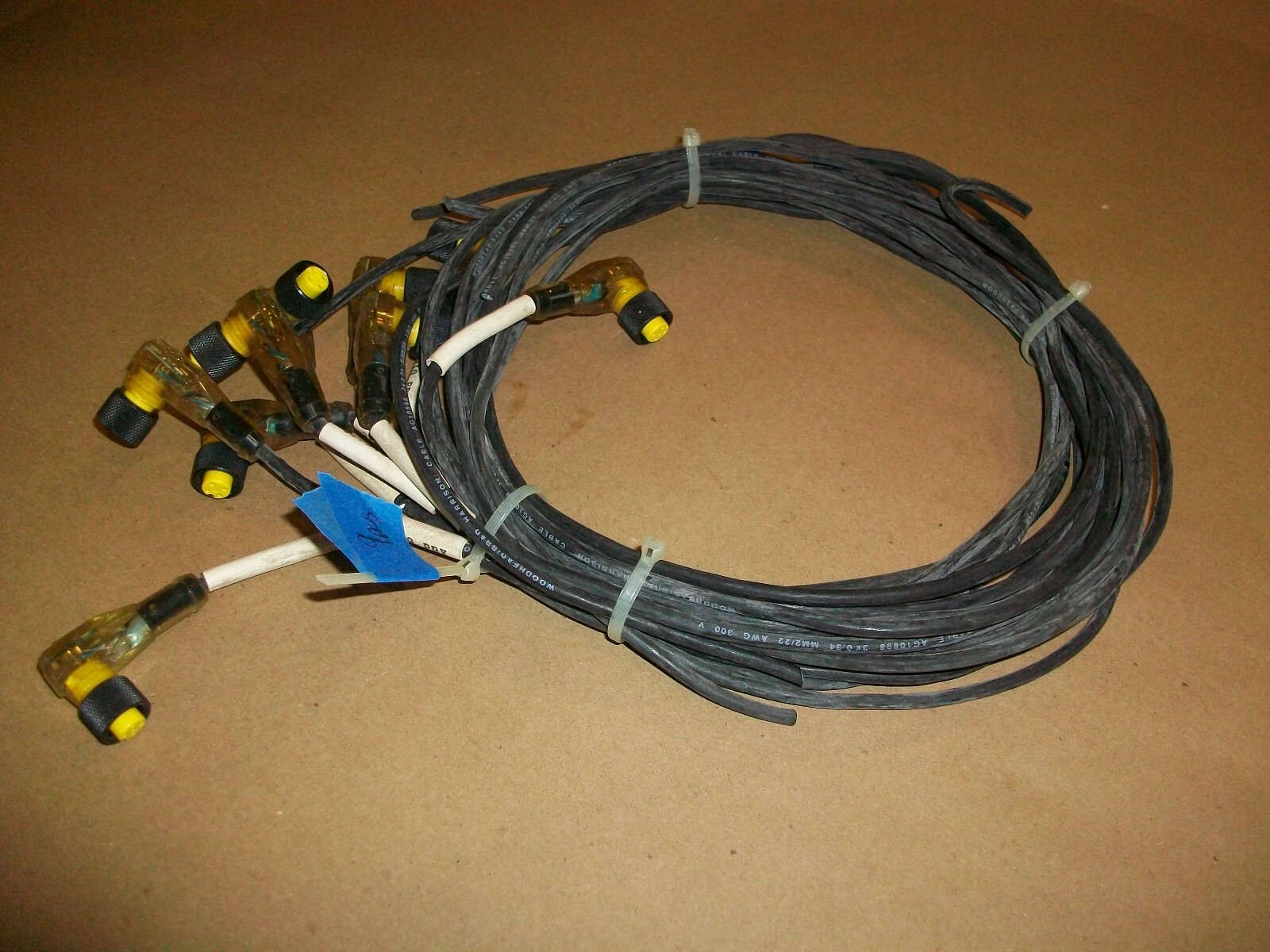 9pc Woodhead Molded Cordset 3 pole  LED Indicator Used  24" - 38" Leads   USED