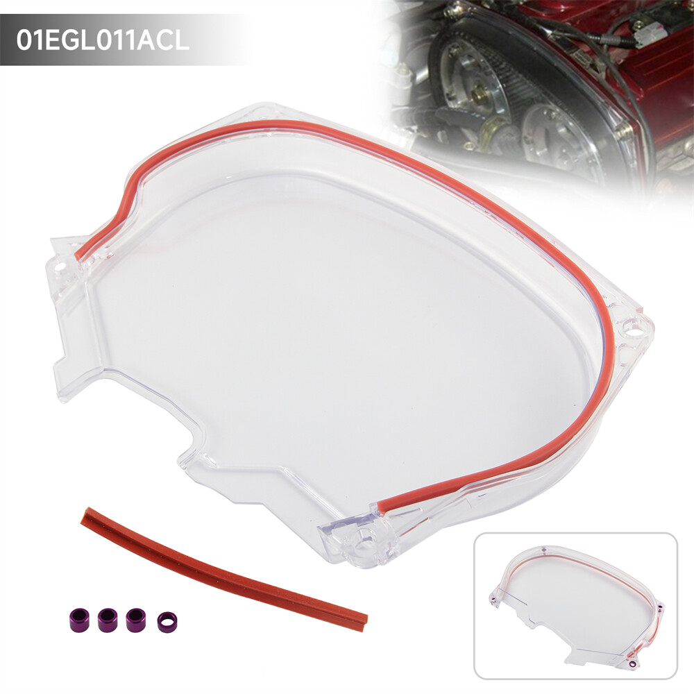 Clear Timing Belt Pulley Cover For Mitsubishi Lancer Evolution 4G63 EVO4 5 6 7 8