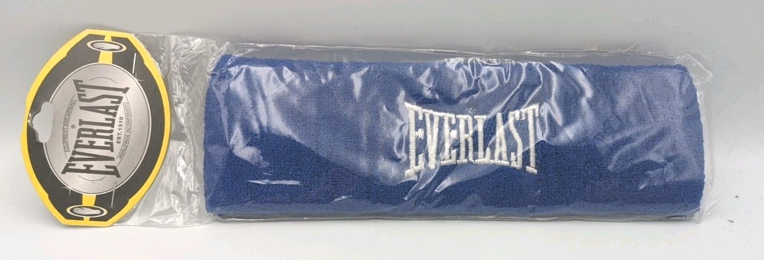 VTG EVERLAST Blue Athletic Headband Running Boxing Gym Workout Tennis Soccer