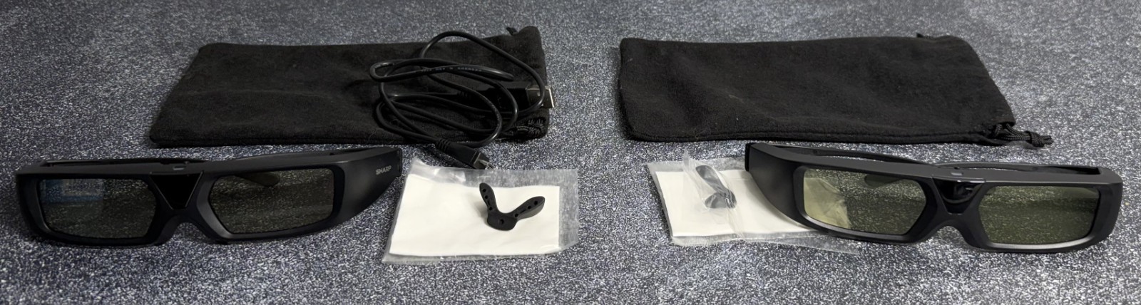 2x Sharp 3D Glasses AN-3DG30 Active 3D Glasses Compatible with Sharp 3D TVs