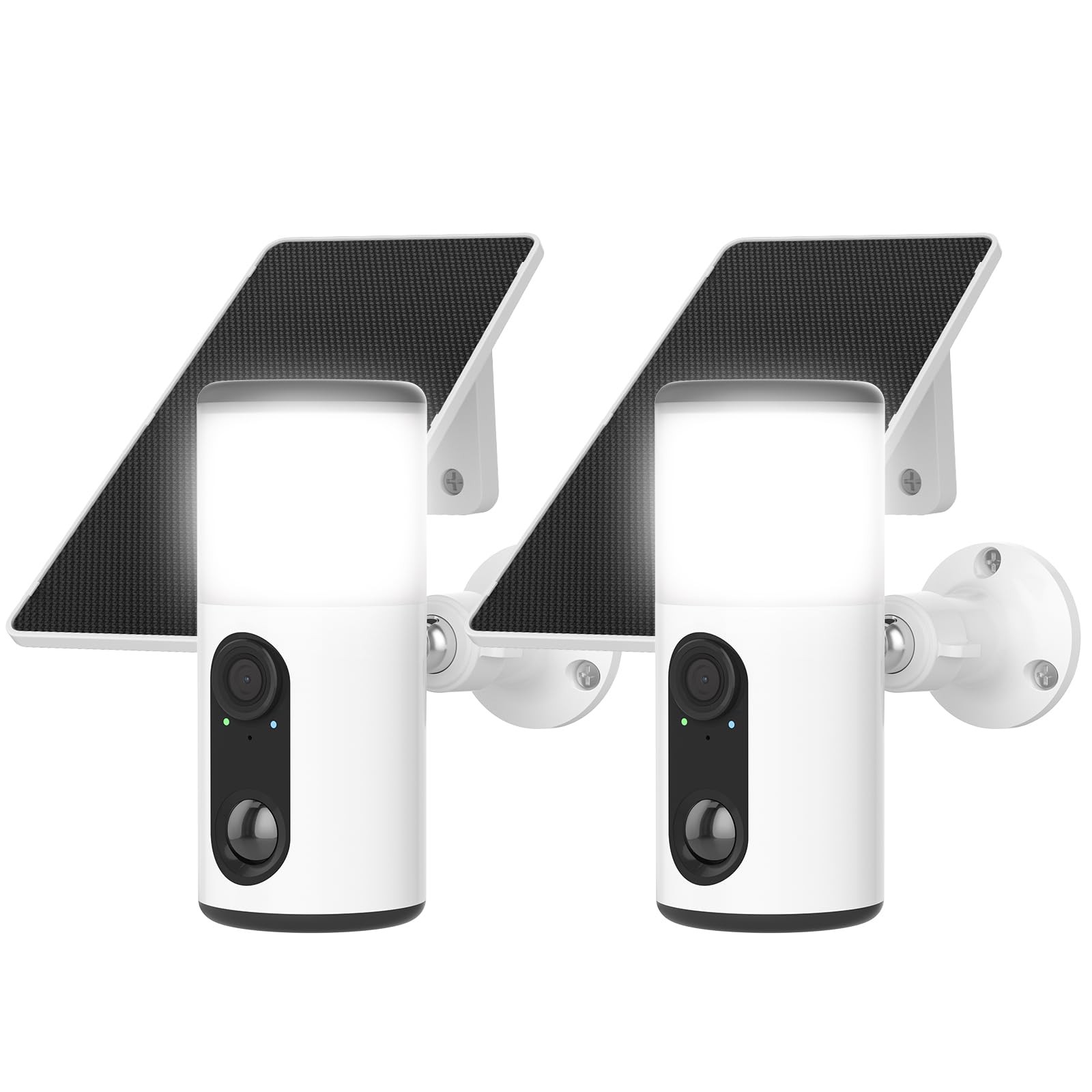 Floodlight Camera with Solar Panel, 4MP Battery Powered Security Cameras for ...