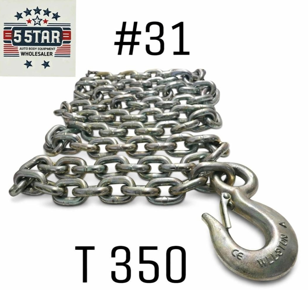 SET#31 AUTOBODY FRAME MACHINE CHAIN 11 SLIP HOOK HEAVY DUTY TOW TRUCK WRECKER