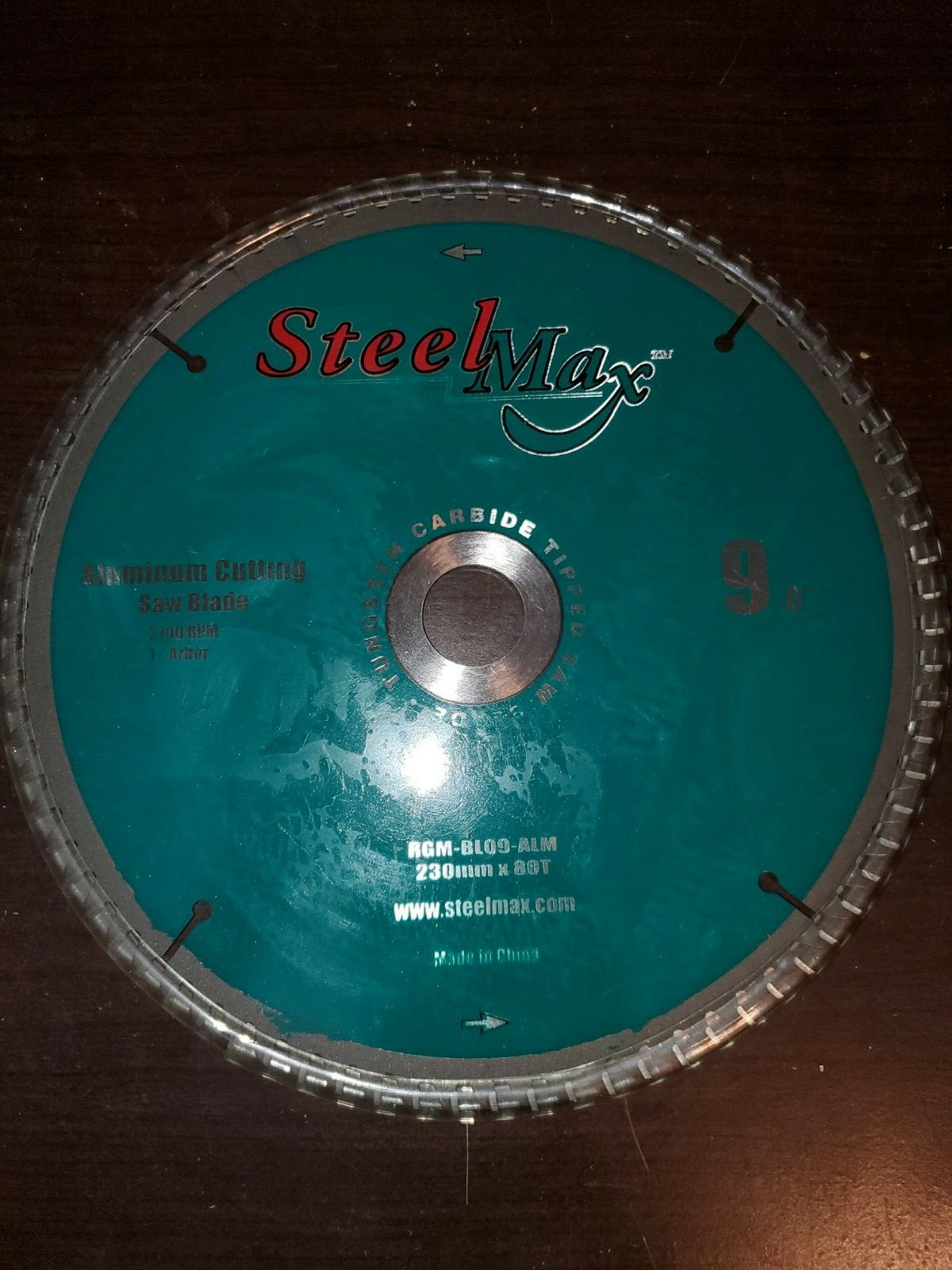 SteelMax RGM-BL09-ALM, 9" TCT Alum Cutting Blade, 2700 RPM, 1" Arbor, 80T, Qty.1