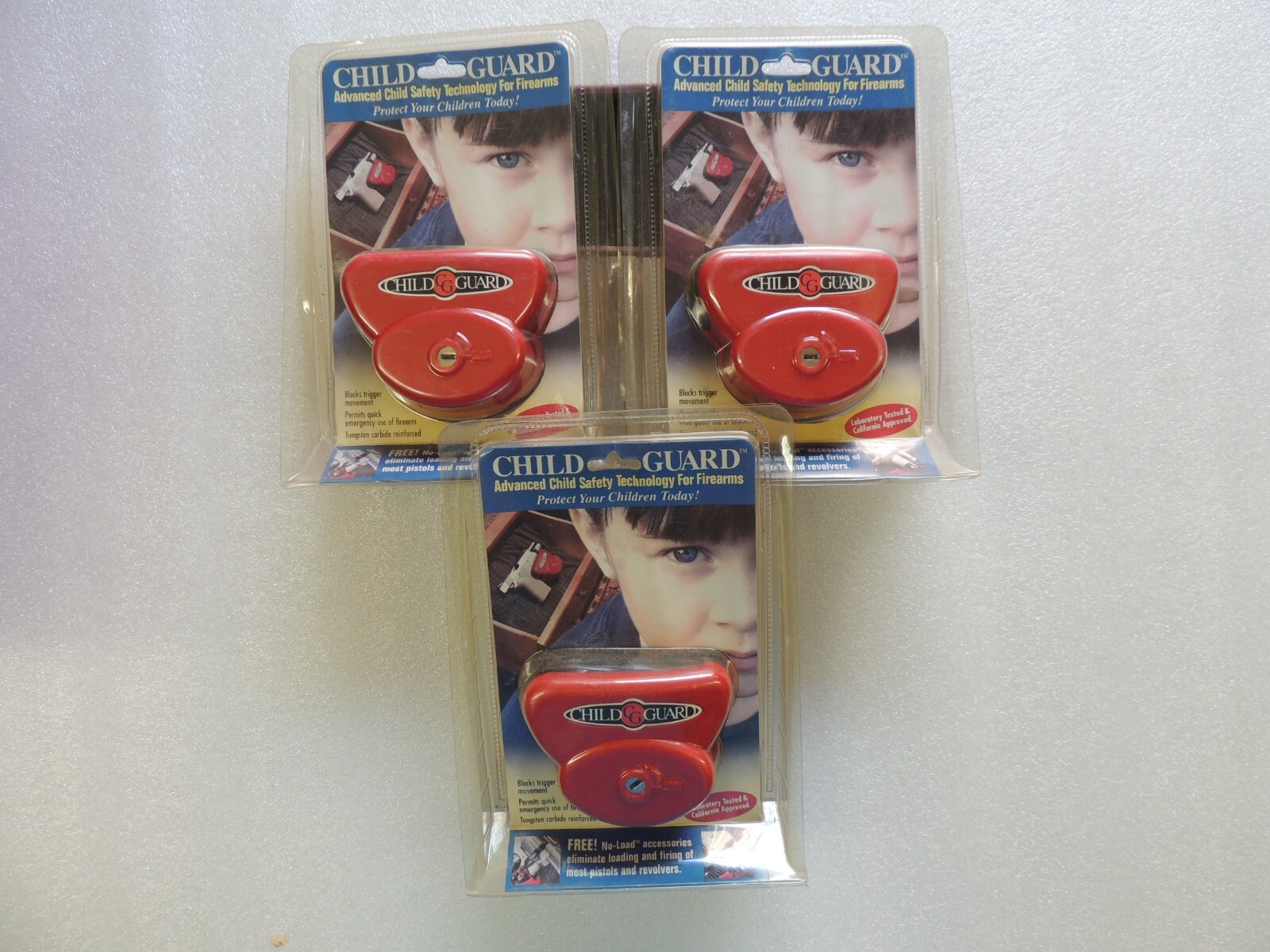 lot of 3 Child Guard Firearm Gun safety locks red CS-100 brand new in packages