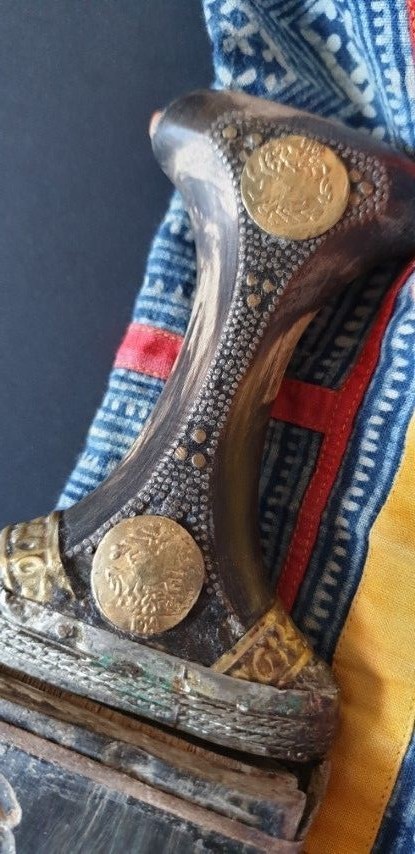 Old Yemeni Jambiya Kanjar or Arabic Dagger Horn Sheath Coins Handle 1914…