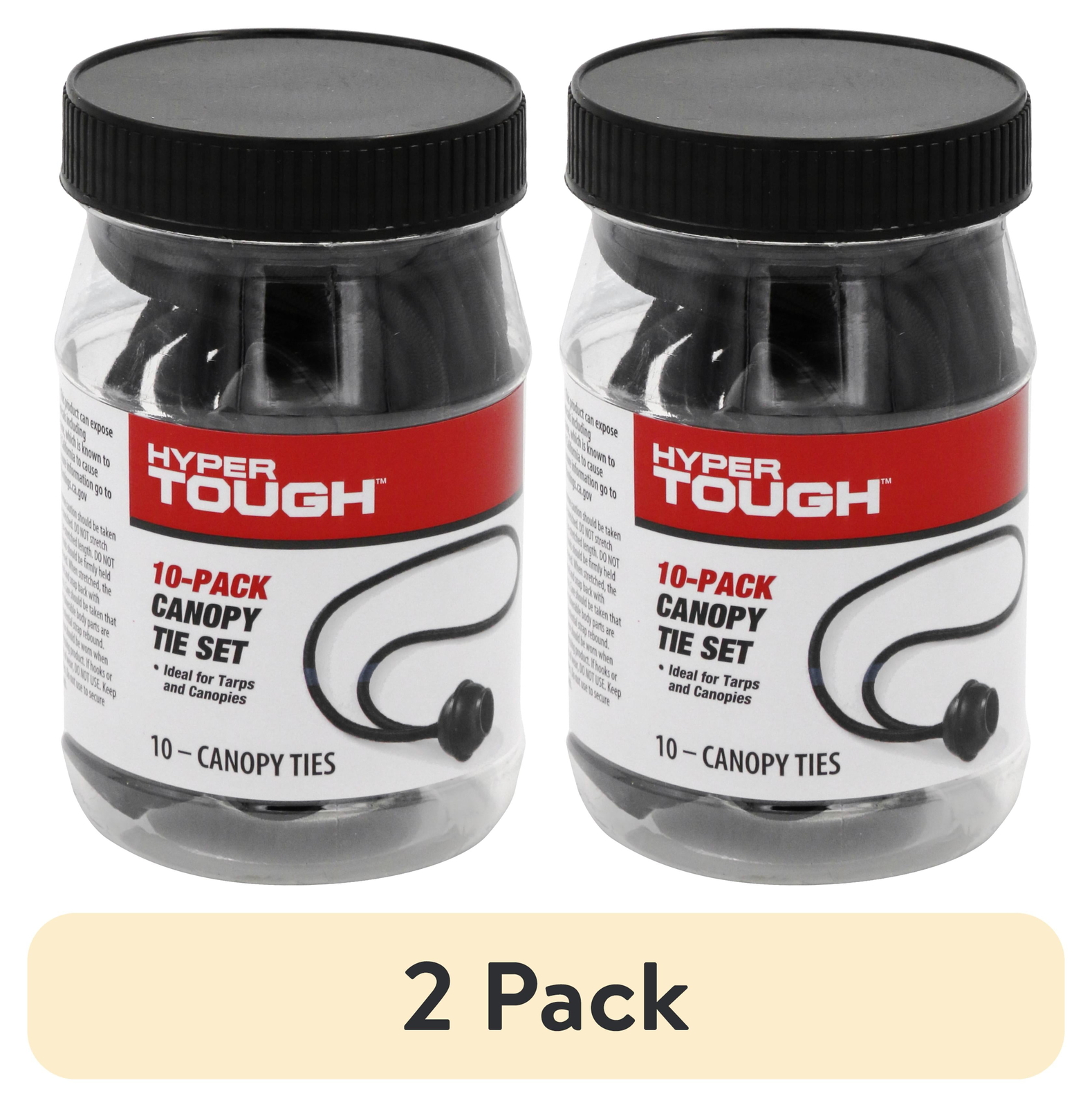 10 Pack, Canopy Tie Bungee Set, Packed in Plastic Jar