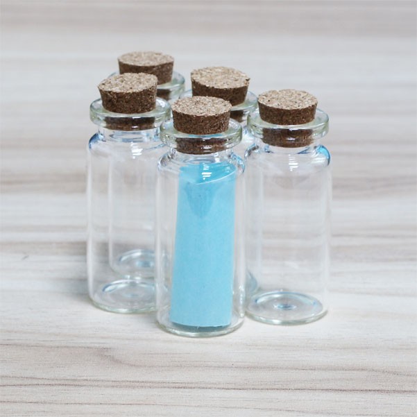 10ml 5~100pcs Crafts Tiny Vials glass bottles Empty Message Storage corks DIY