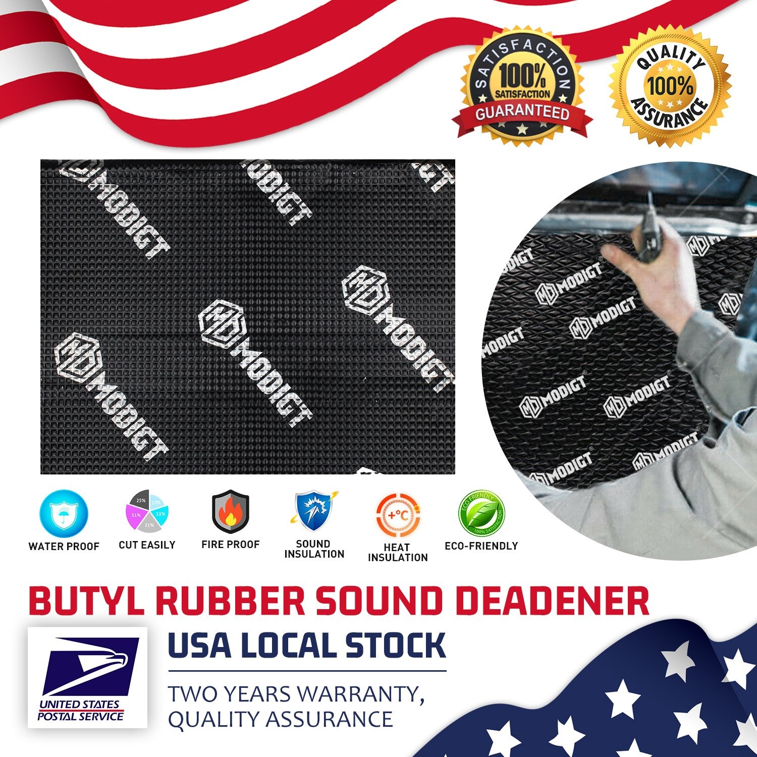 Car Sound Deadening Mat Butyl Automotive Sound Deadener Audio Self-Adhesive New
