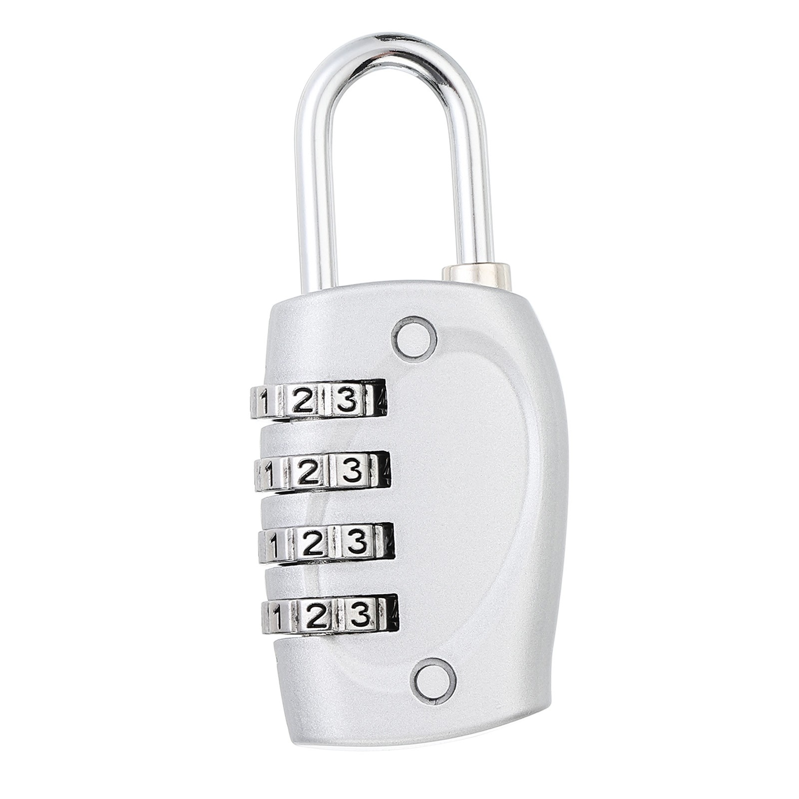 Combination Lock, 4 Digit Outdoor Padlock Waterproof Locker Lock, Silver