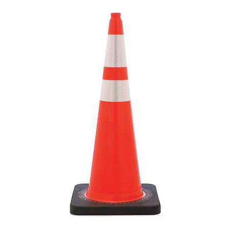 Zoro Select Rs90070ct3m64 Traffic Cone, Pvc, High-Intensity Prismatic, 36 In,