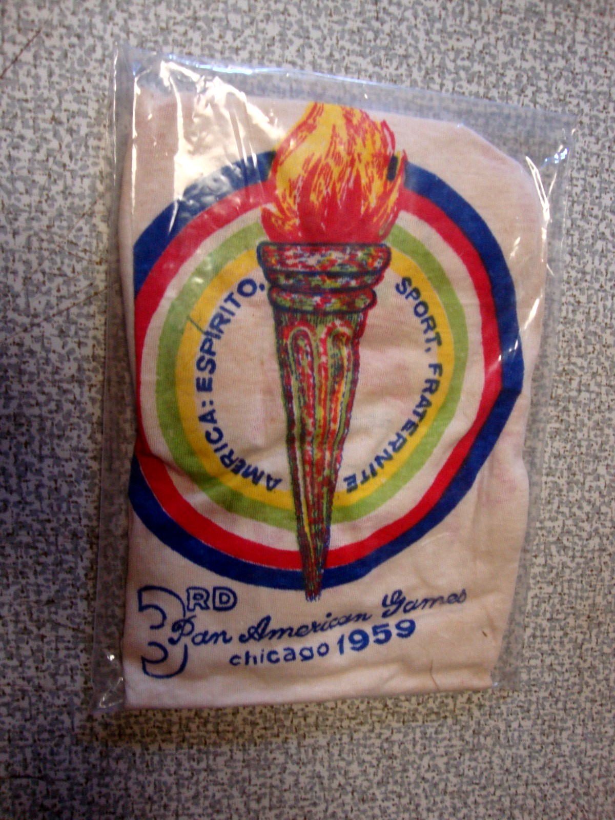 Original 1959 Pan American Games Tee Shirt w/Texaco Logo Chicago, IL Vintage