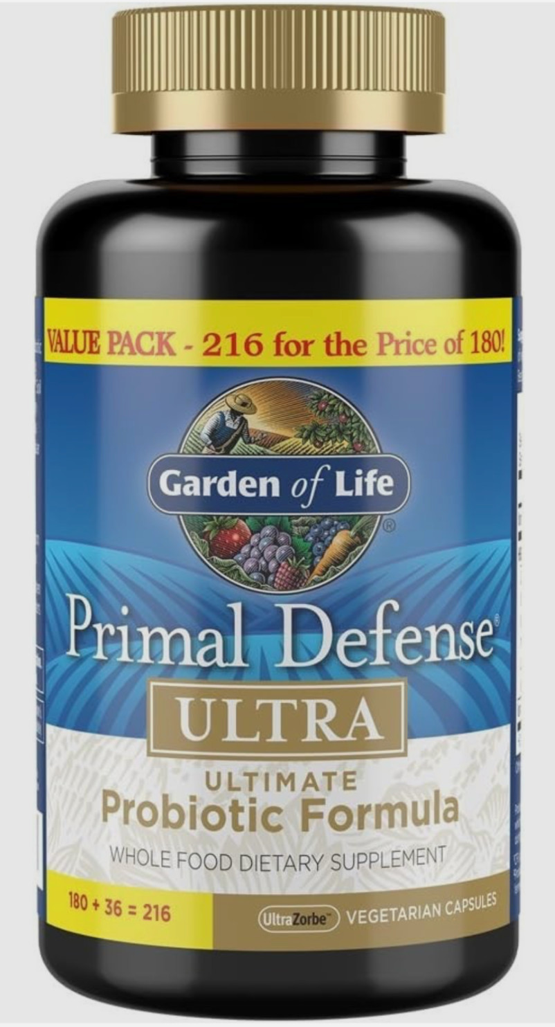 GARDEN OF LIFE PRIMAL DEFENSE ULTRA - ULTIMATE PROBIOTIC - 216 CAPSULES - NEW