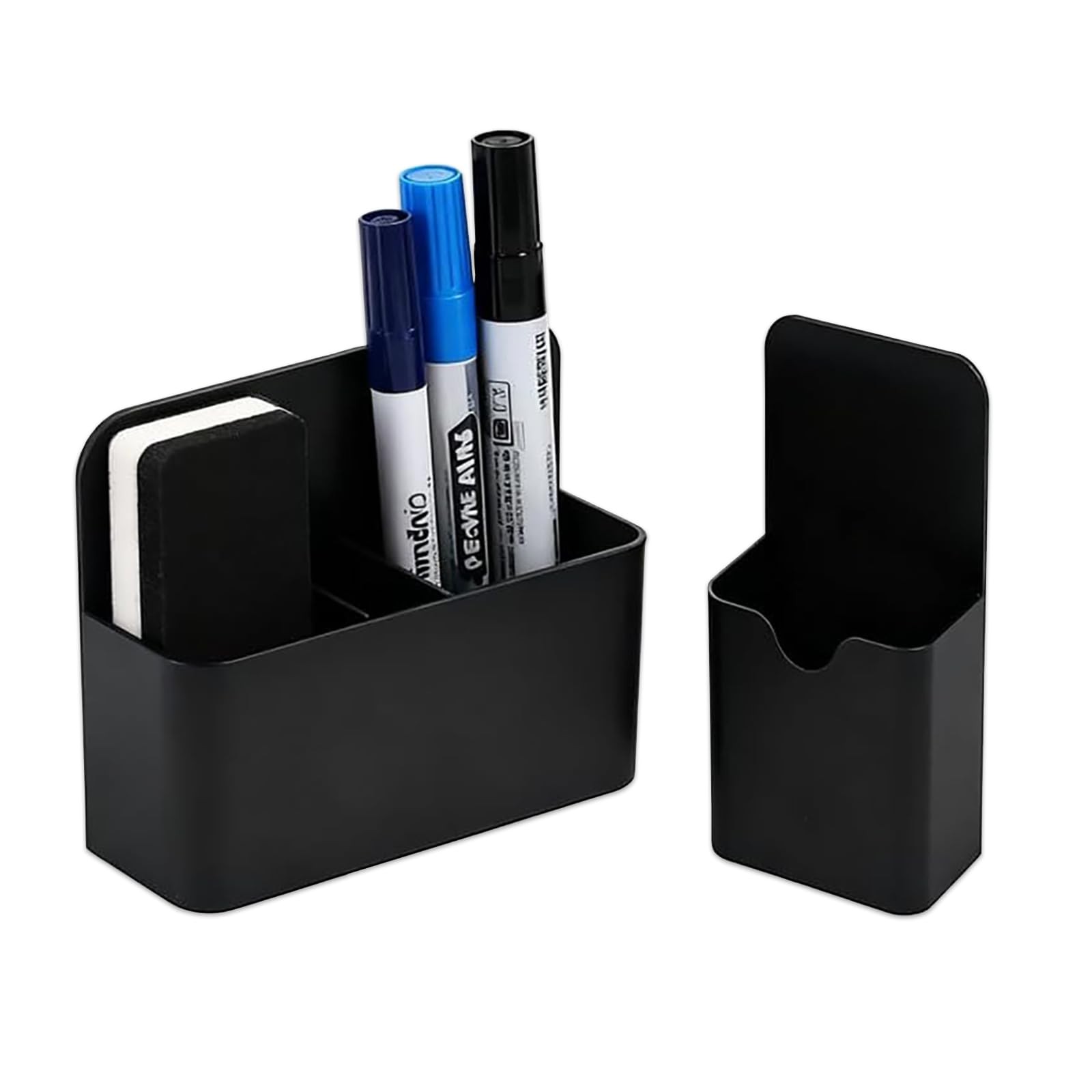 2-piece Black Hangable Dry Erase Pen Holder, Refrigerator, Whiteboard