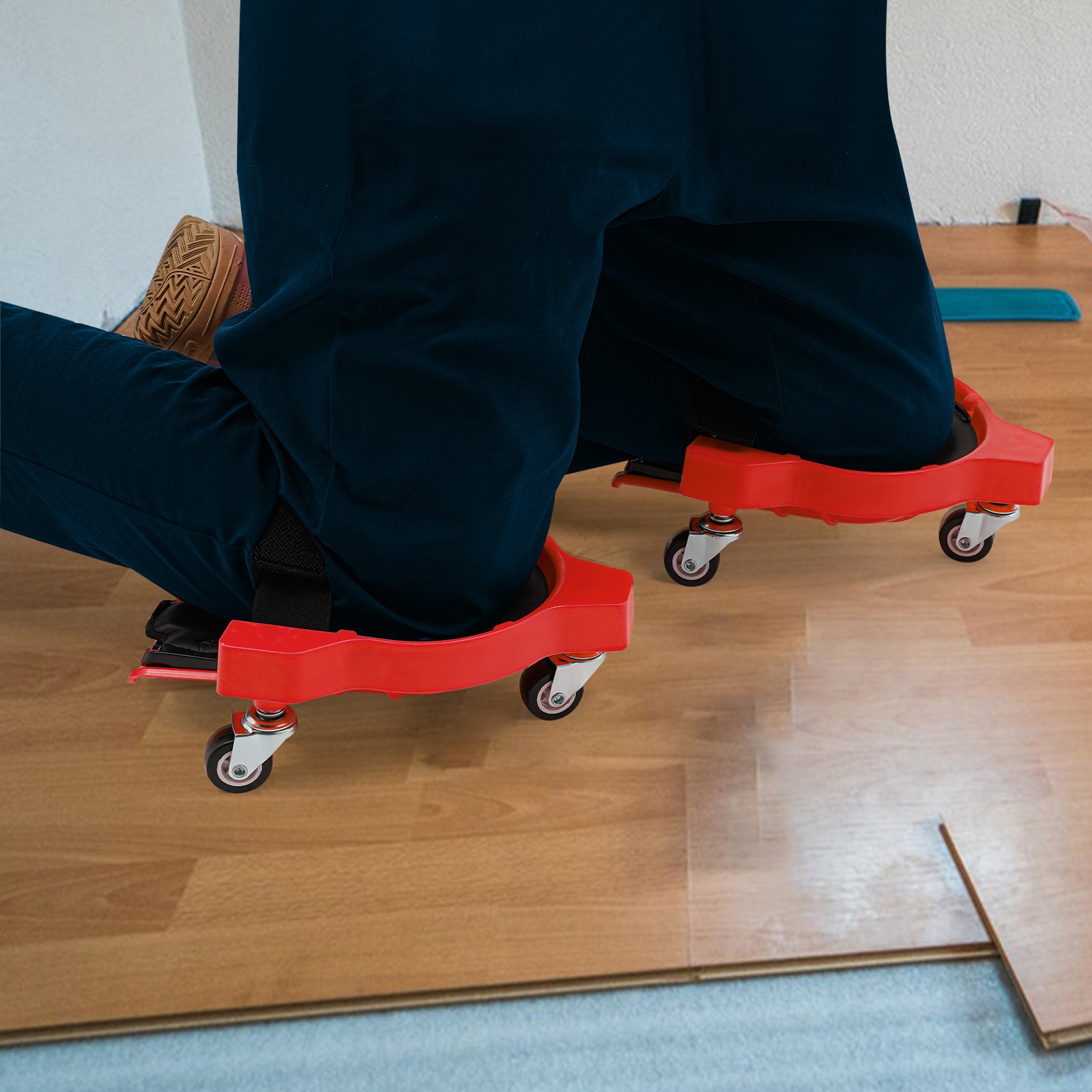 Knee Pads With 3 Wheels Rolling Wheeled Pads Work Construction Easy Flooring