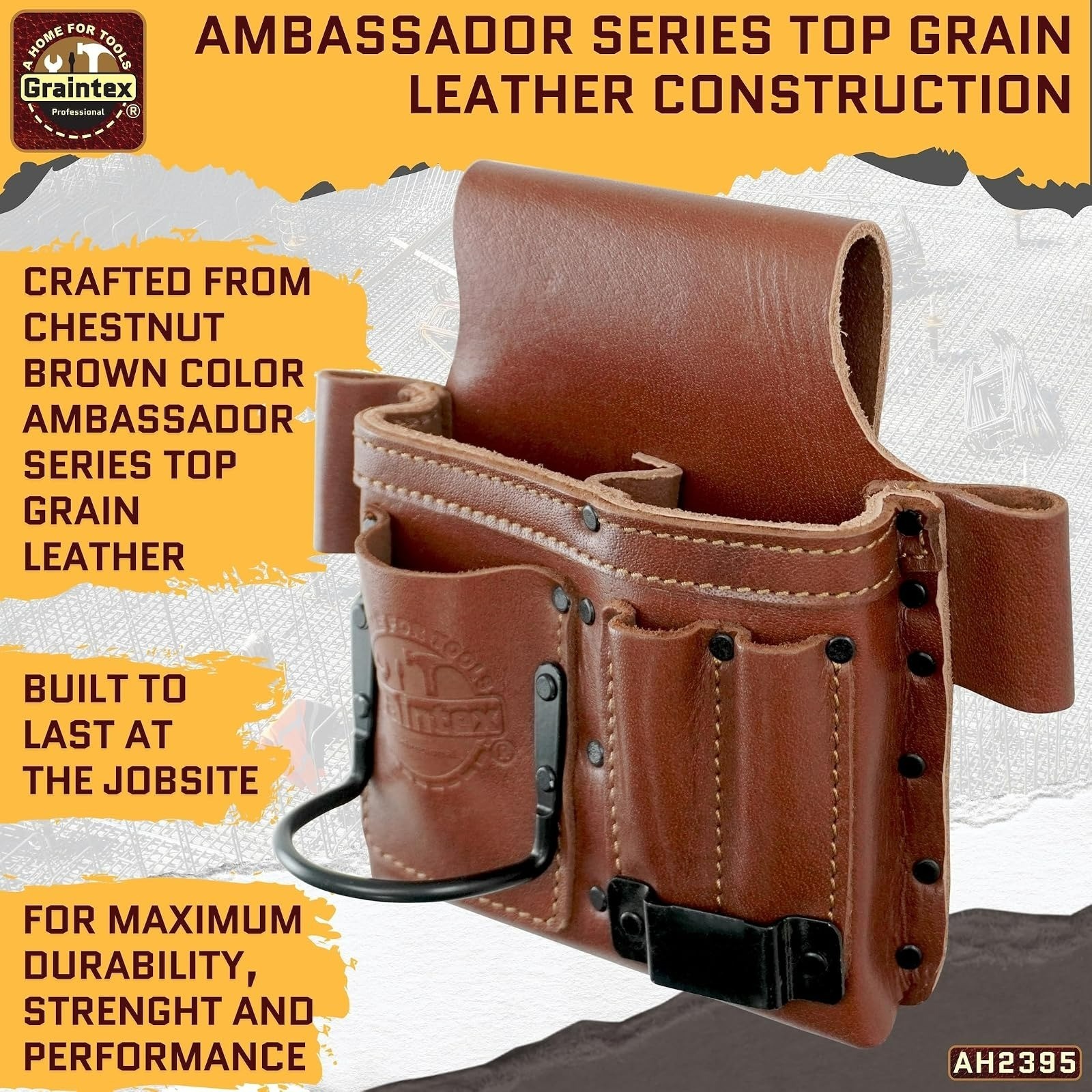 Graintex Ambassador Multi Tool Pouch - Leather Tool Belt for Professionals