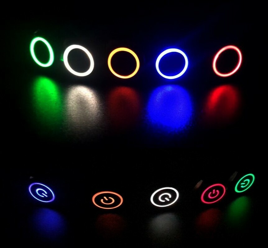 Metal Black Push Button Switch Momentary Latching Waterproof LED Light car Boat