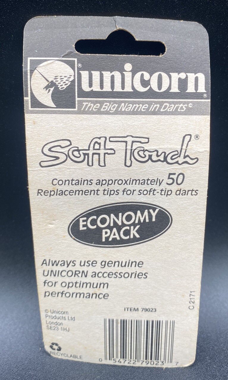 NOS-Unicorn Soft Tips Contains 50 Replacement Tips For Soft Tip Darts Black Red