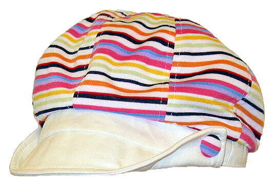 * WOW! RETRO 1990s STYLE C.C. COTTON STRIPE NEWSBOY CAP *