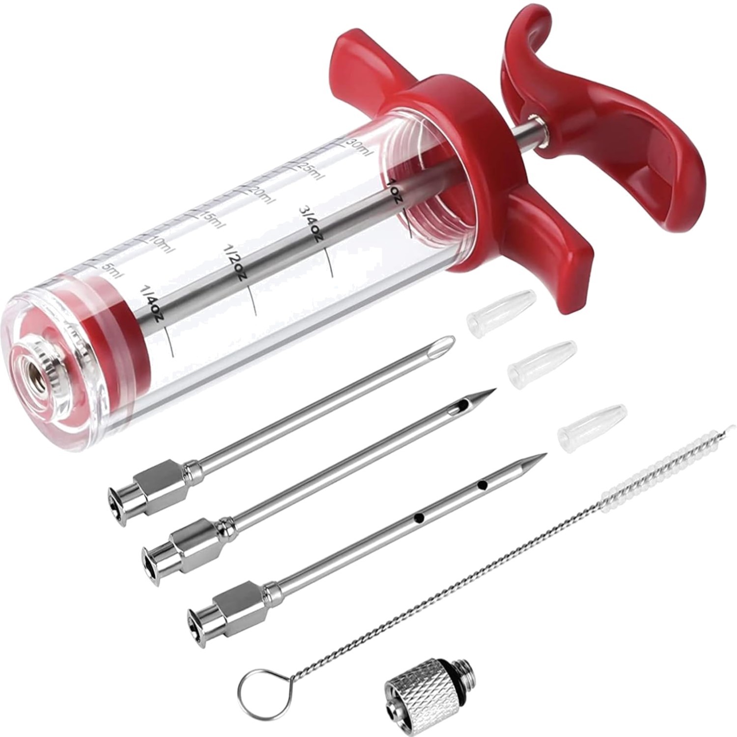Meat Injector, 1-oz Plastic BBQ Marinade Injector Kit, Turkey Injector Syringe