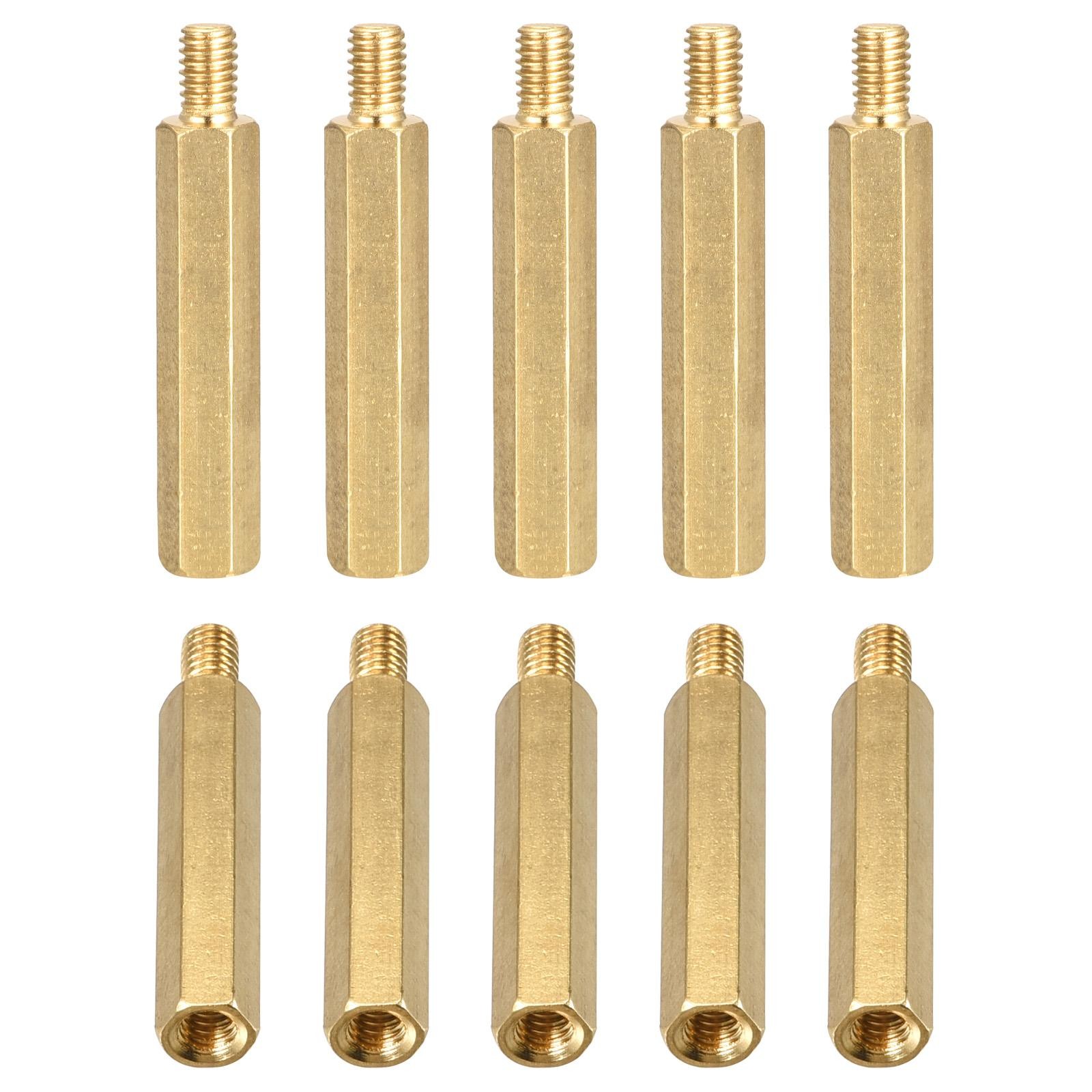 20Pack M4x30x6mm(DxHLxML) Brass Hex Standoff Male to Female Spacer Screw Nuts