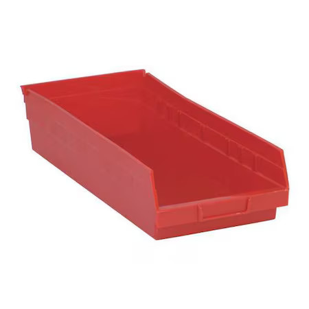Quantum Storage Systems Qsb108rd Shelf Storage Bin, Polypropylene, Red, 4 In H,