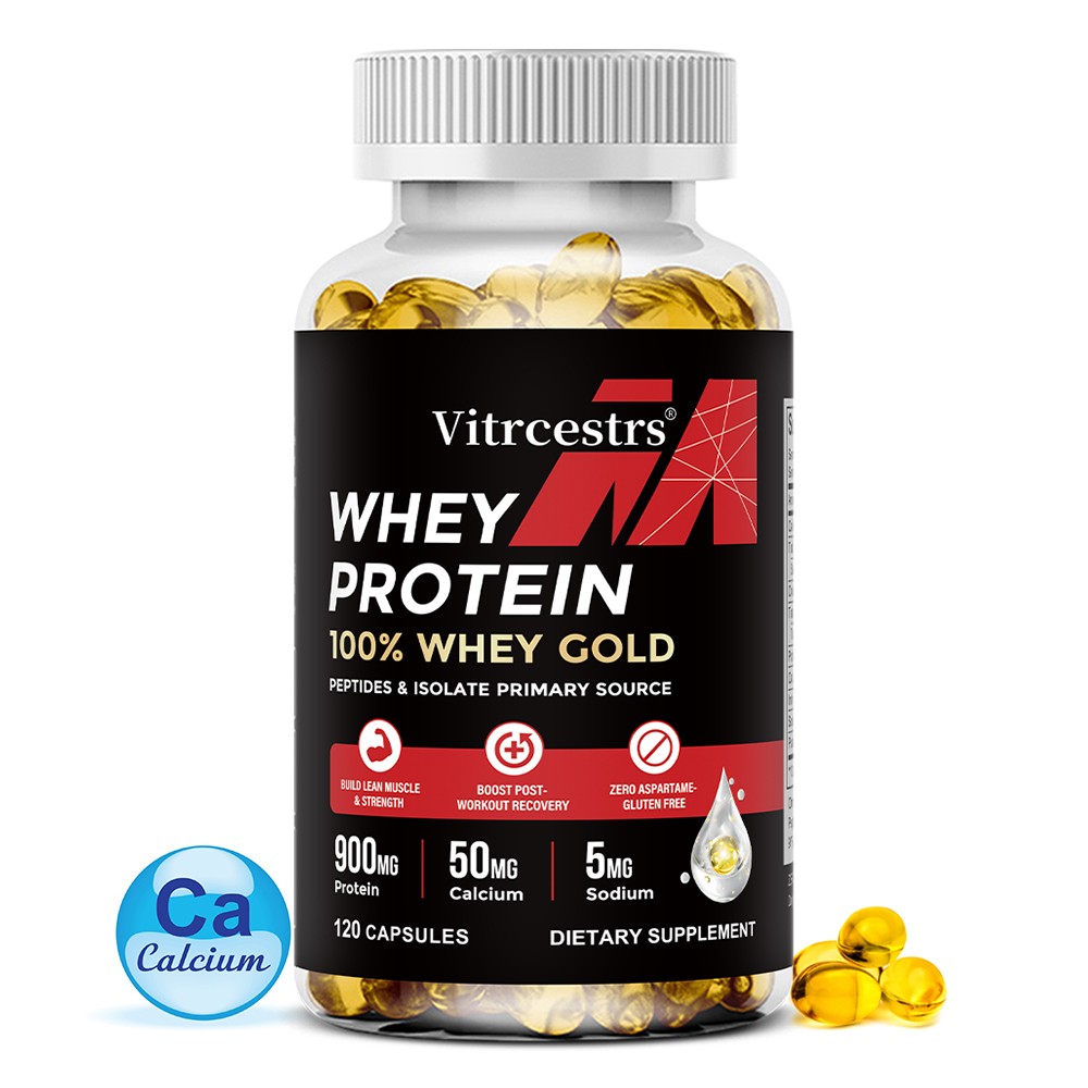 Whey Protein Capsules - 900mg High-Purity Protein for Muscle Gain & Recovery