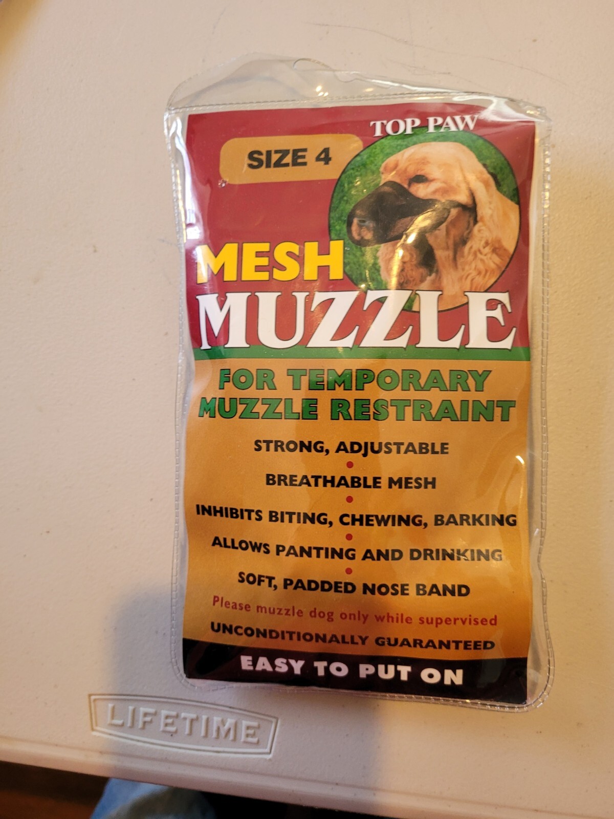 Top Paw Mesh Dog Muzzle, size 4, strong flexible, fits Beagle, Cocker, Spaniels