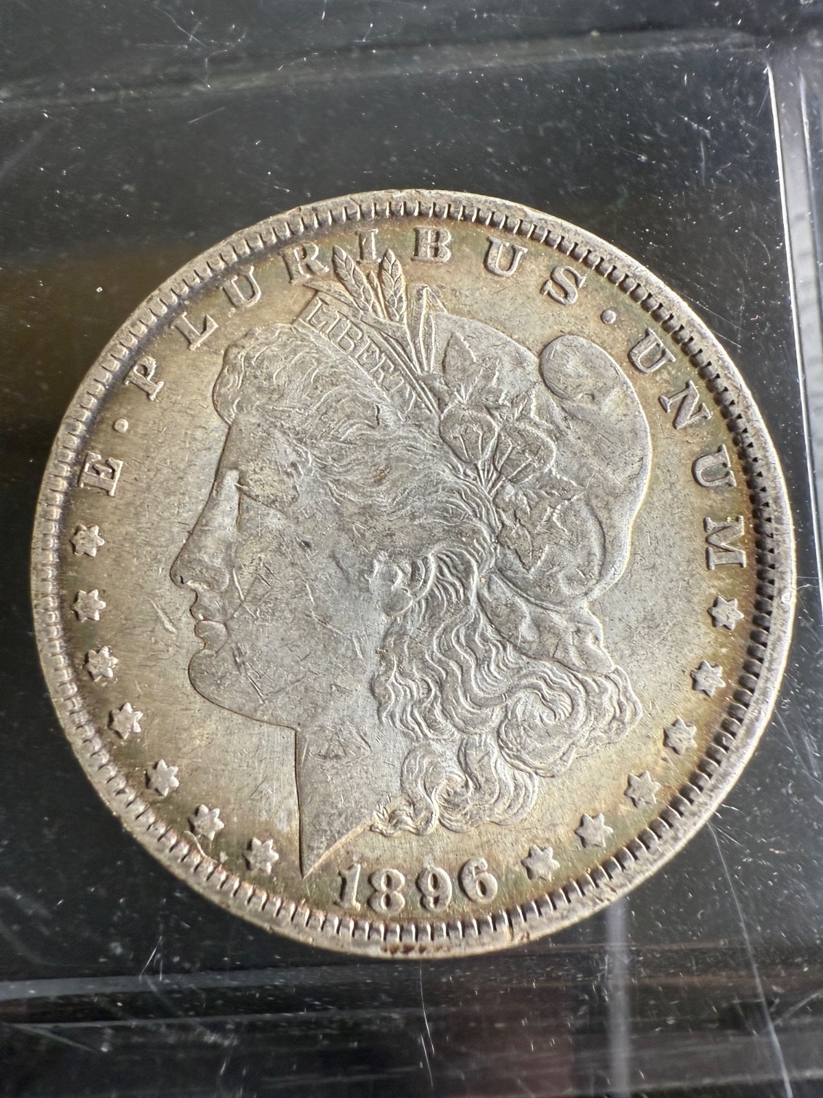 1896-O $1 Morgan Silver Dollar rim toning ! Good year!