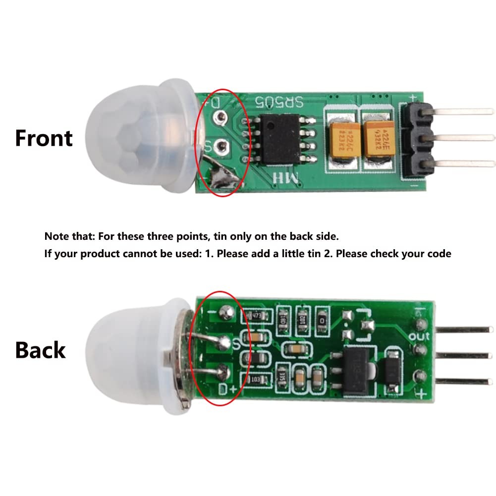 Stemedu HC-SR505 Mini Infrared PIR Motion Sensor, 5PCS Sensor