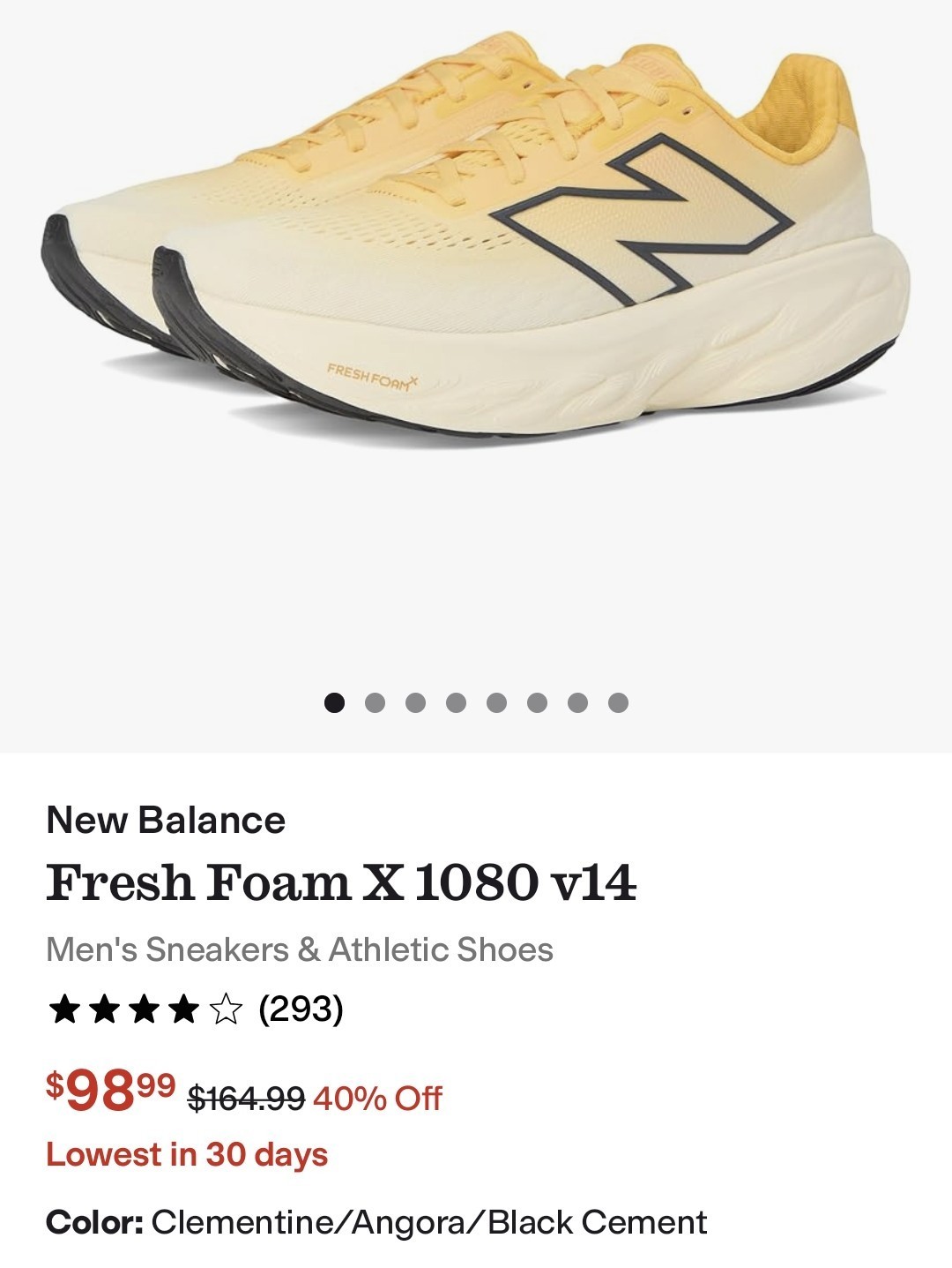 New Balance Fresh Foam X 1080 v14 Men's Cushioned Mesh Running Shoe 9.5D