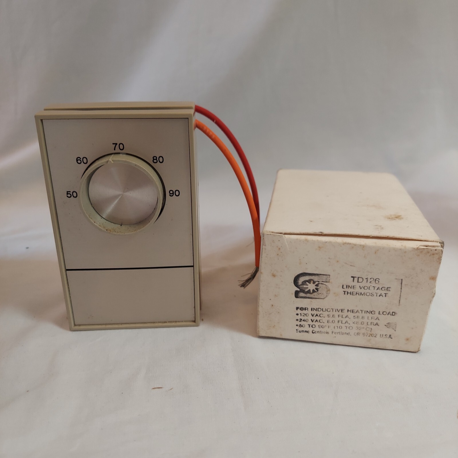 Sunne Controls TD126 Line Voltage Bi-metal Mech. Thermostat Heat New Old Stock