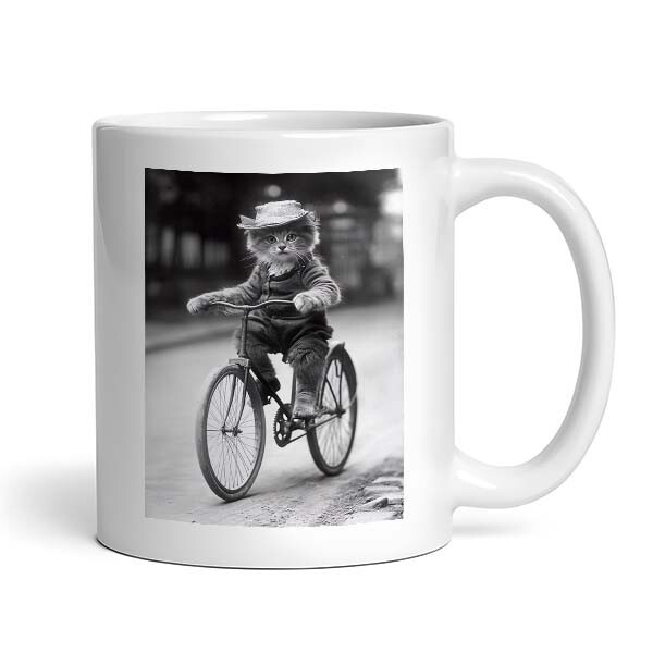 Cat Riding Bike #1 - Cute Funny Animals - Mug