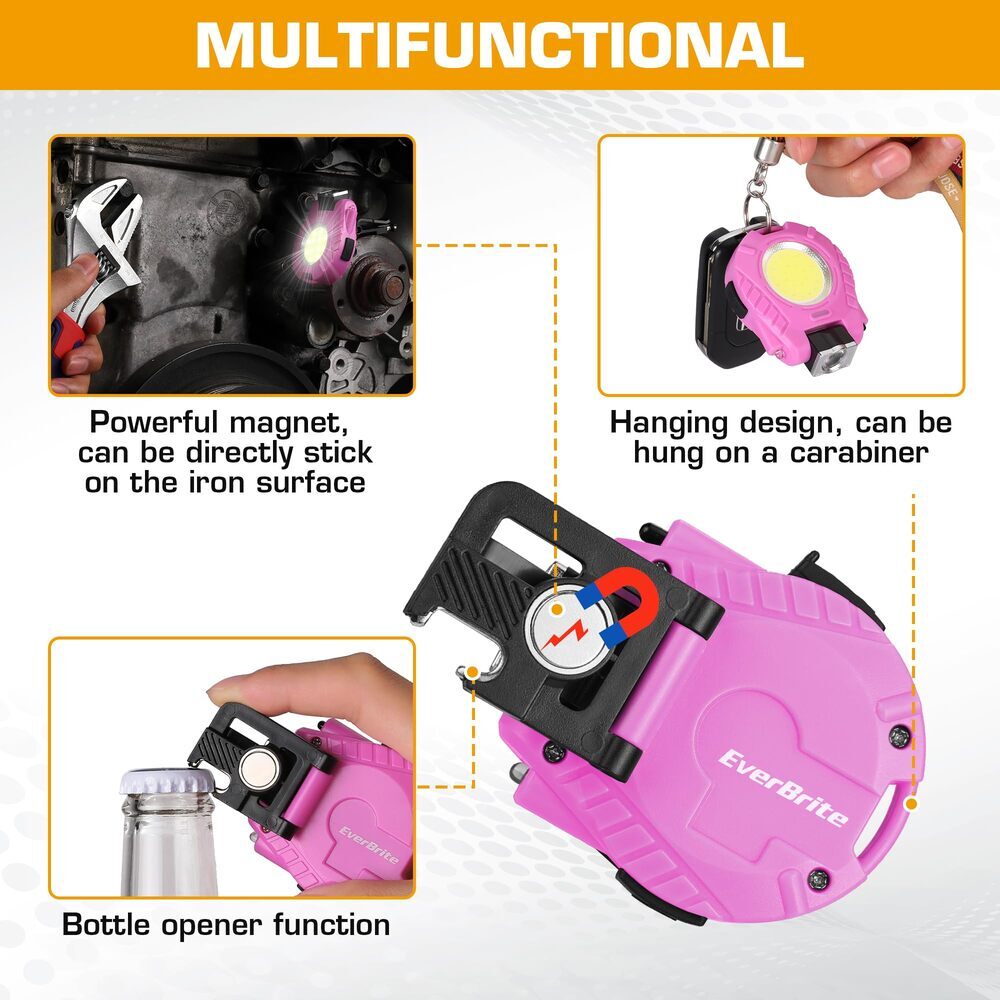 EverBrite 500LM Rechargeable COB Keychain Work Light Multifunctional Flashlights