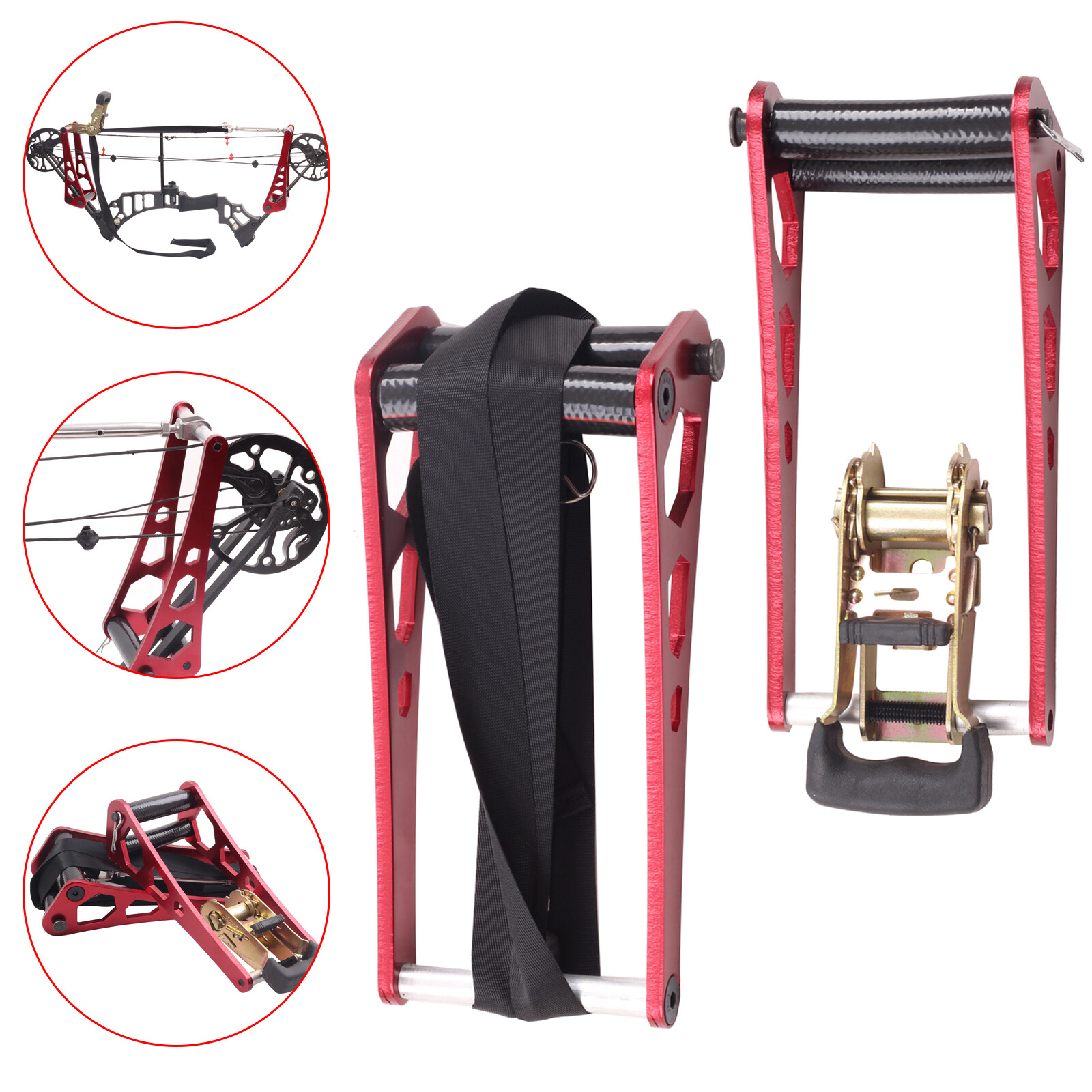 Bow Press for Compound Bow Archery, Aluminum Alloy Ratchet Bow Press Open Tool