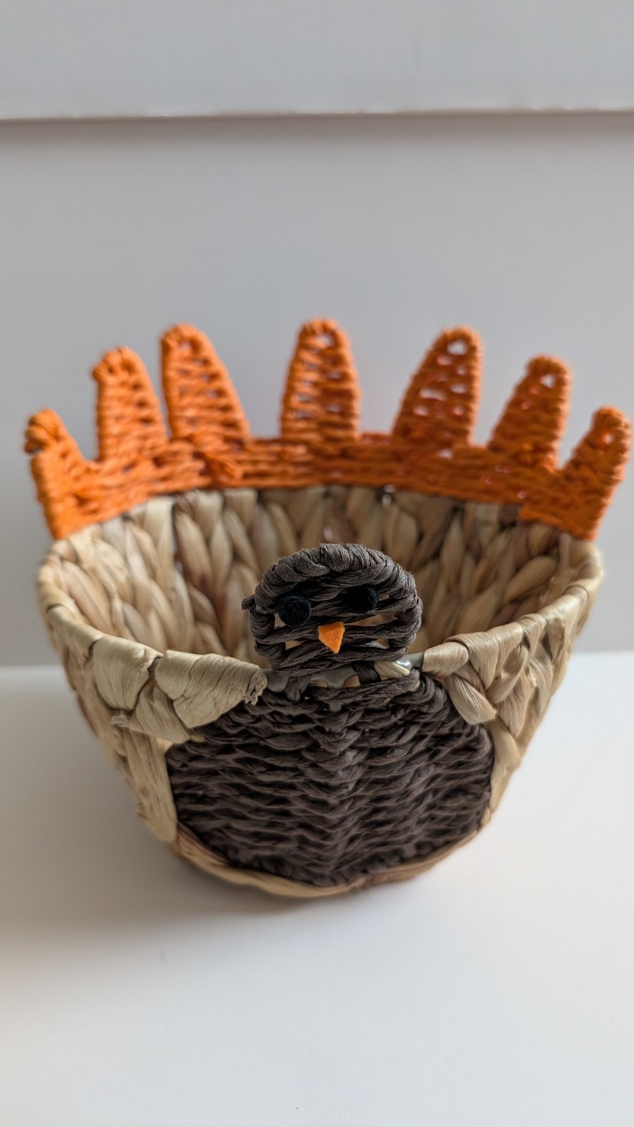 Wicker Turkey Basket Home Decor For Fall And Thanksgiving
