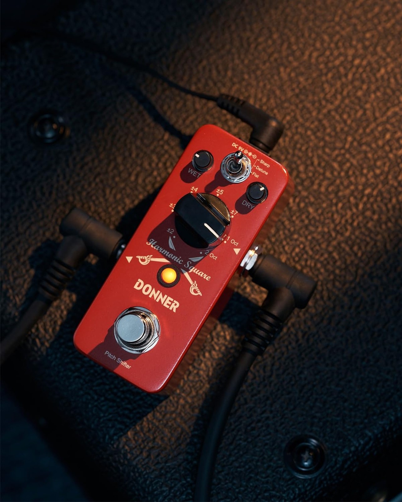 Donner Octave Guitar Pedal, Harmonic Square Digital Octave Mini Pedal Pitch S...