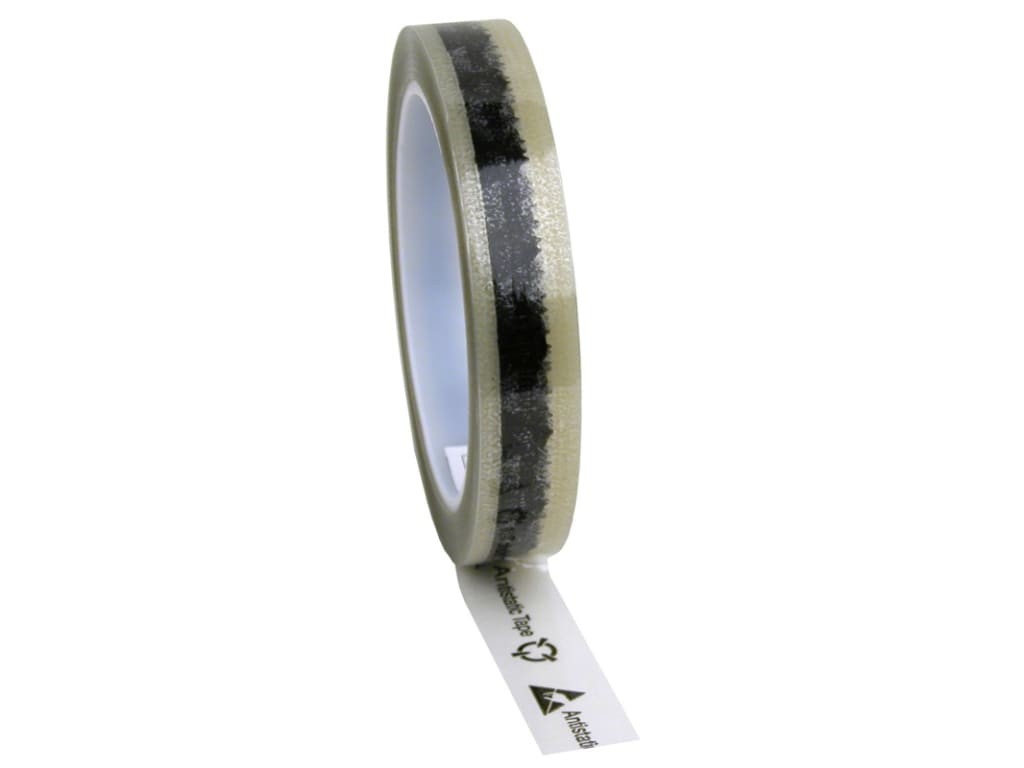 Desco 79210 - Wescorp antistatic clear cellulose tape with printed ESD symbols,