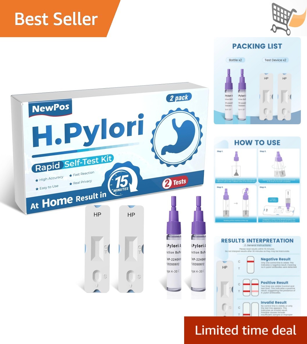 H Pylori  Kit 2 pcs Rapid Stool Antigen Home Health Monitor Easy to Use