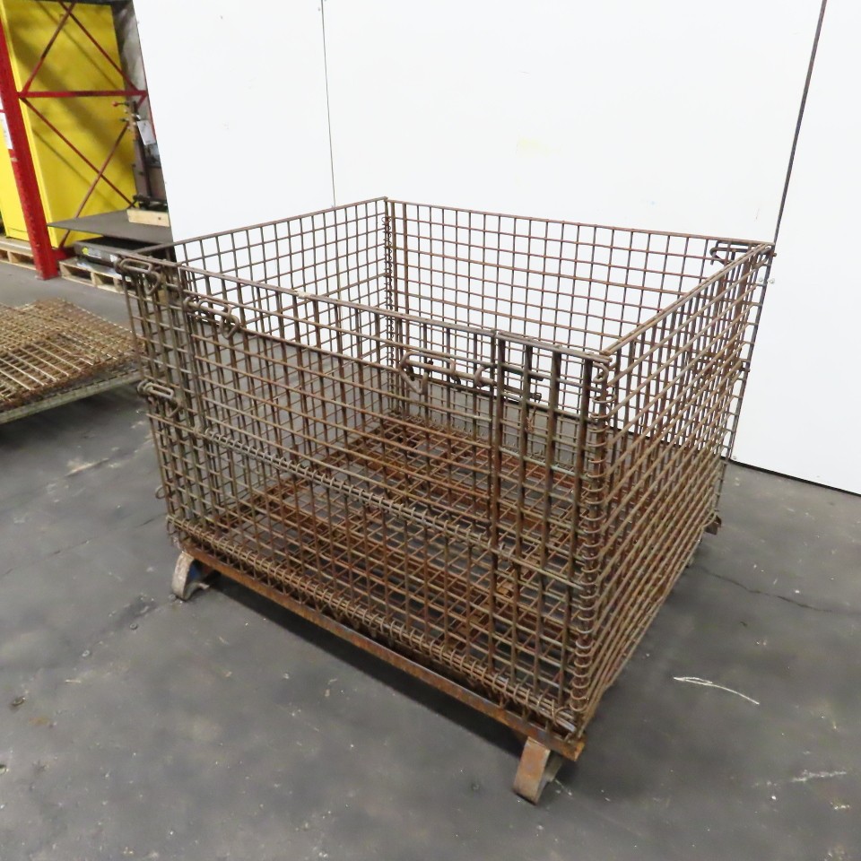 48" x 40" x 30" Deep Steel Collapsible Stackable Wire Bulk Bin Container