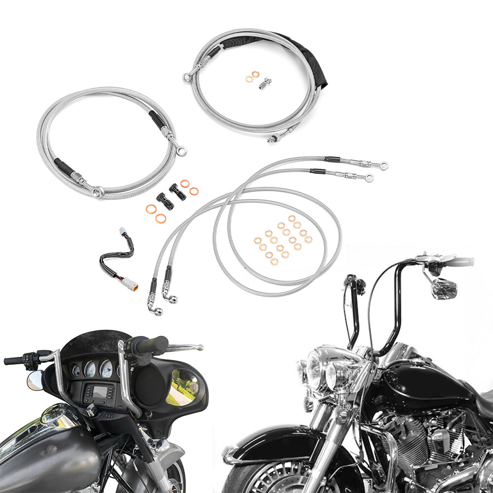 16"-18" Handlebar Brake Clutch Cable TBW For Harley 17-20 Touring FLTR FLHR ABS