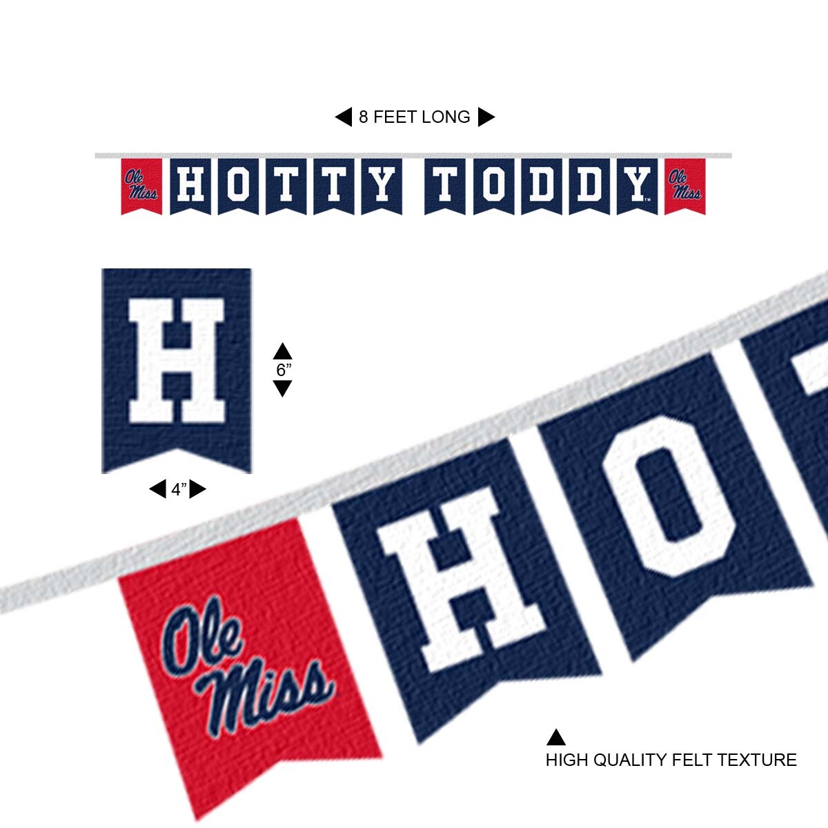 Ole Miss Banner Flags On A String