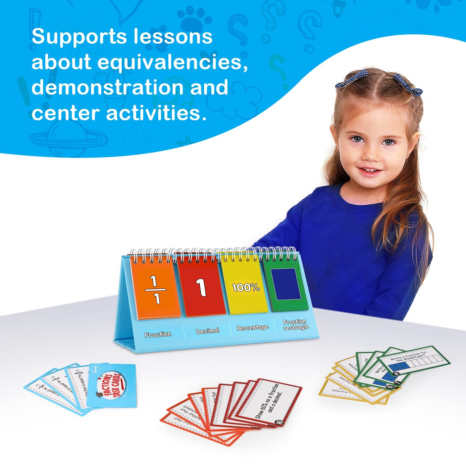 Aizweb Double-Sided Fractions and Equivalency Flip Chart - Math Manipulatives...