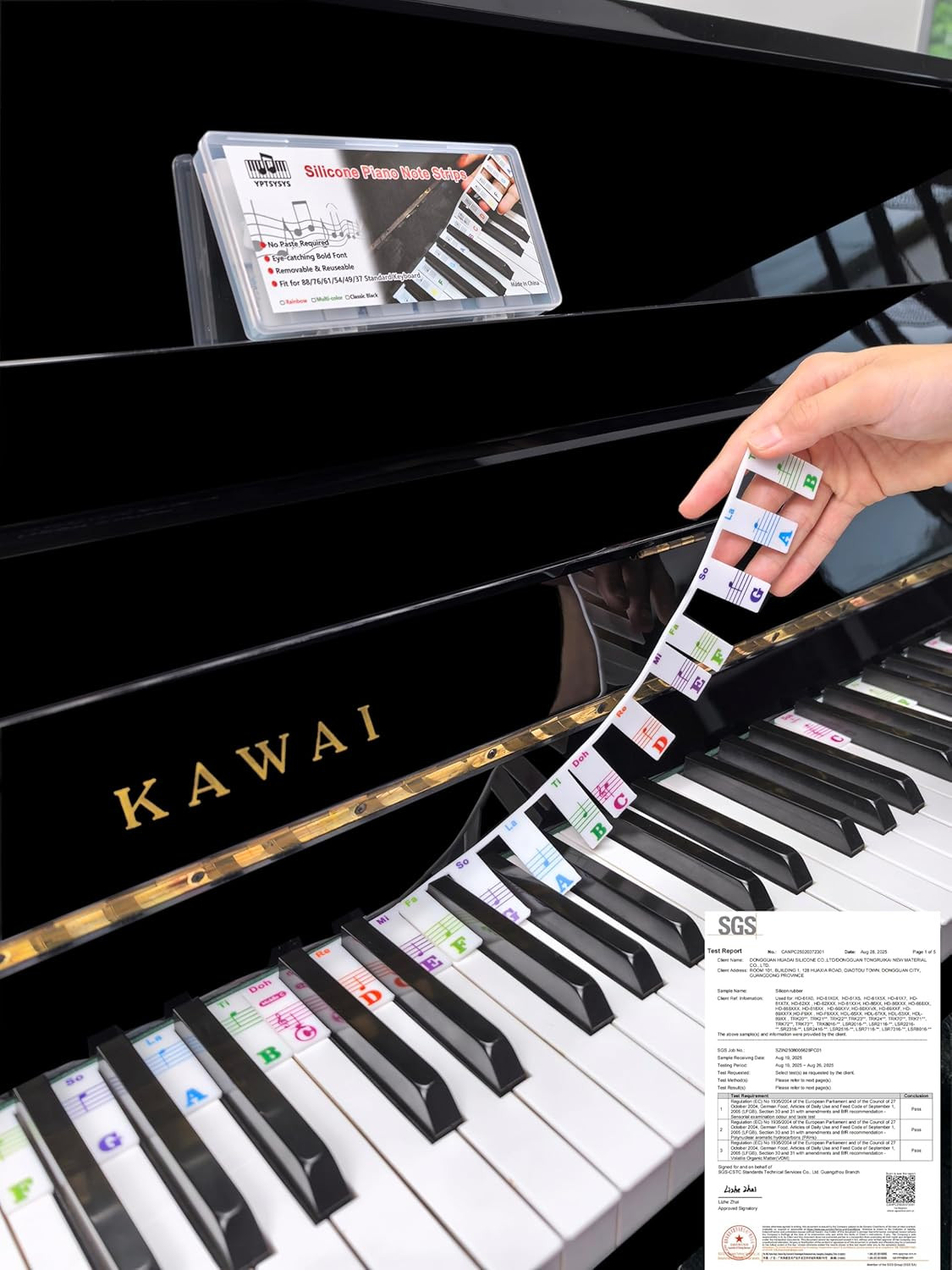 Piano Key Labels, Piano Note Stickers Removable for 88/76/61/54/49/37