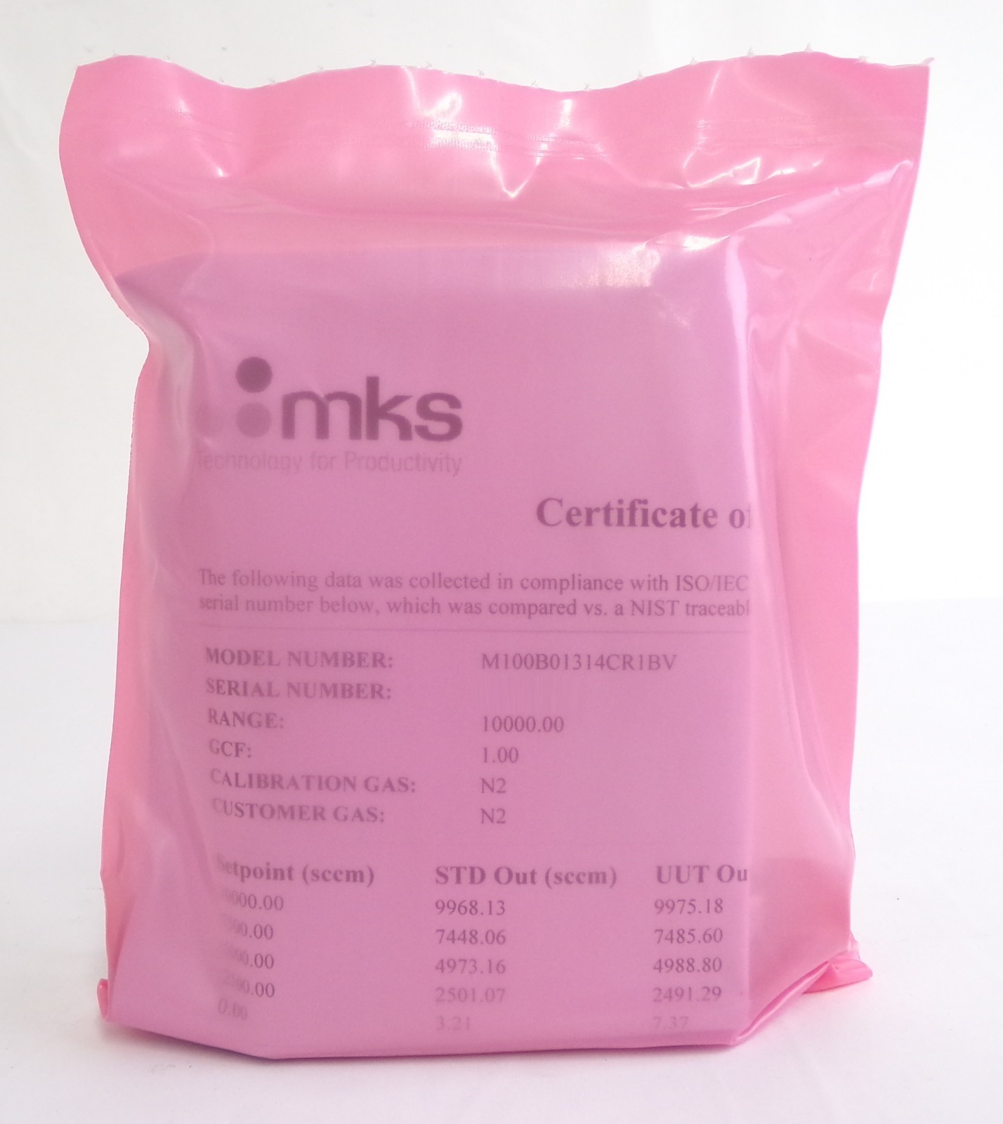 MKS Instruments M100B01314CR1BV Mass Flow Controller MFC 10000 SCCM N2 New