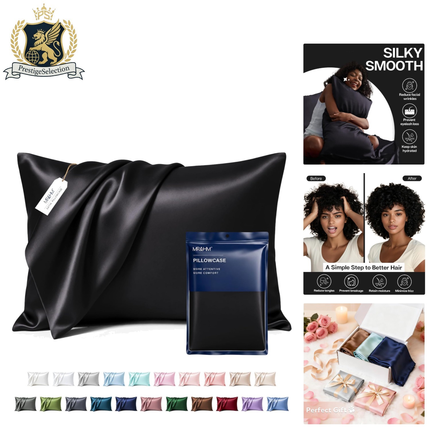 Soft & Silky King Size Satin Pillowcases for a Restful Night's Sleep - 2 Pack