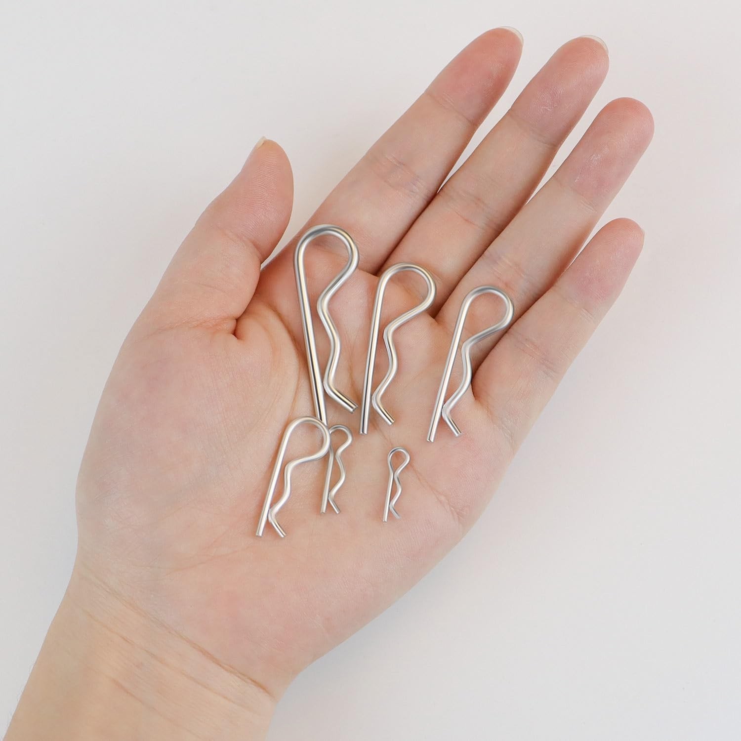 100 Pcs Cotter Pins Assortment Kit, Stainless Steel R Clips Spring Retaining