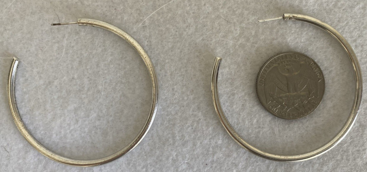 Solid Sterling Silver Earring Loop 2 Inches Dia. 15 Grams